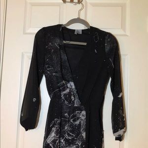 Long beautiful maxi black and white dress